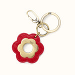 Daisy Keychain In Polished Leather