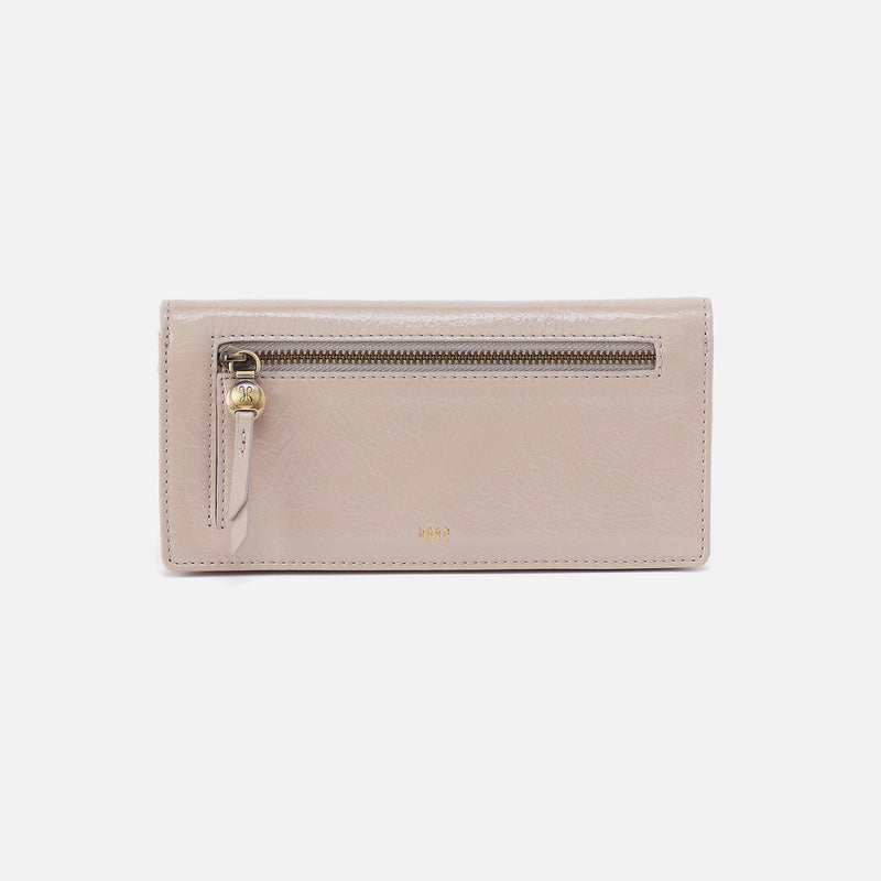 Hutton Large Wallet In Gloss Leather - Stone Gloss