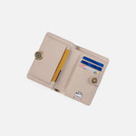 Hutton Small Wallet In Gloss Leather - Stone Gloss