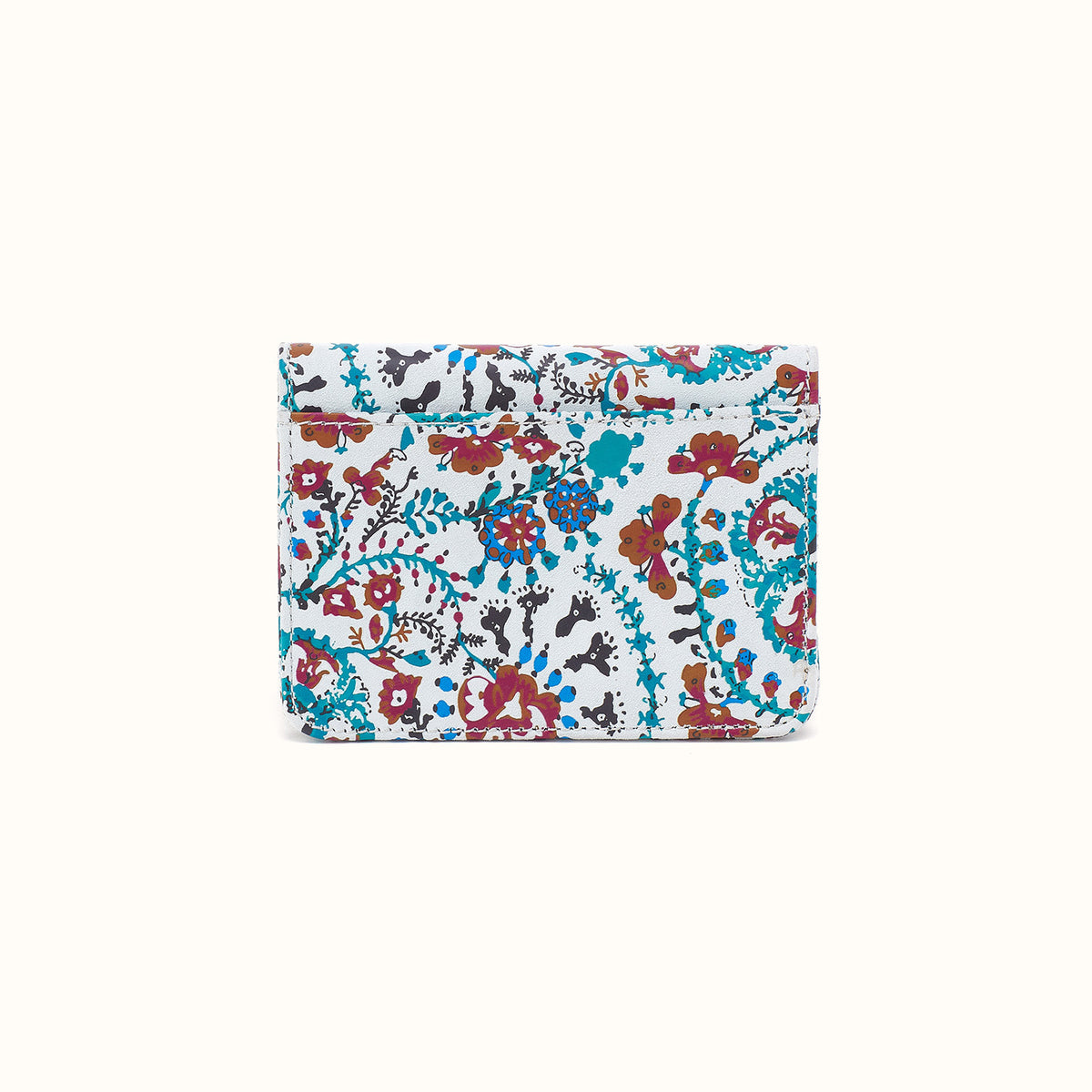 Jill Bifold Wallet in Printed Leather - Batik Blooms