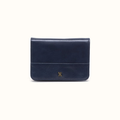 Jill Bifold Wallet In Polished Leather - Ink Navy