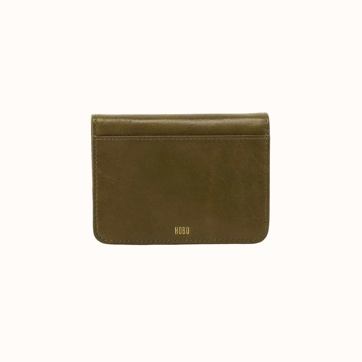 Jill Bifold Wallet In Polished Leather - Olive Veil