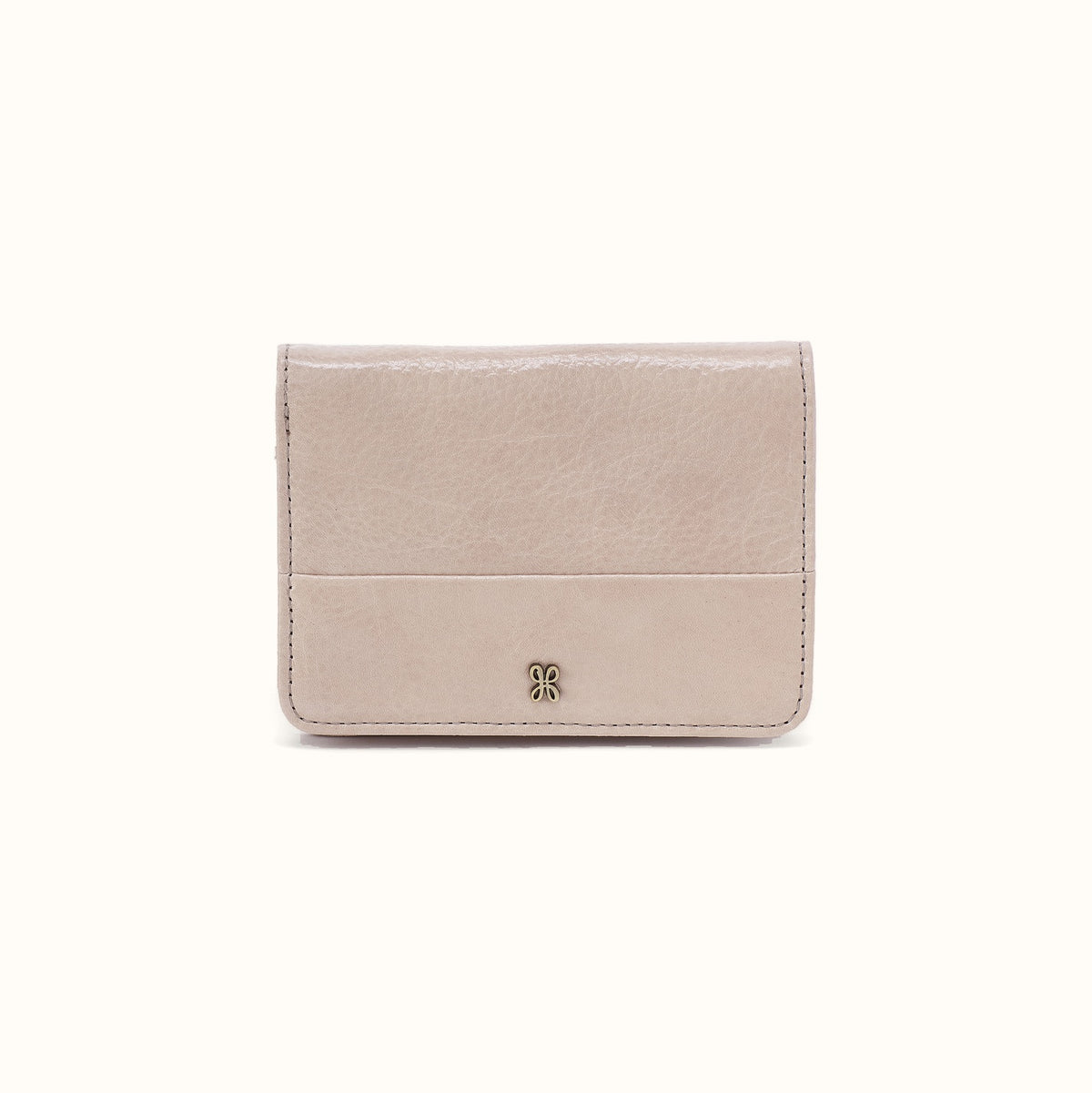 Jill Bifold Wallet in Aniline Gloss Leather - Stone Gloss- FOL