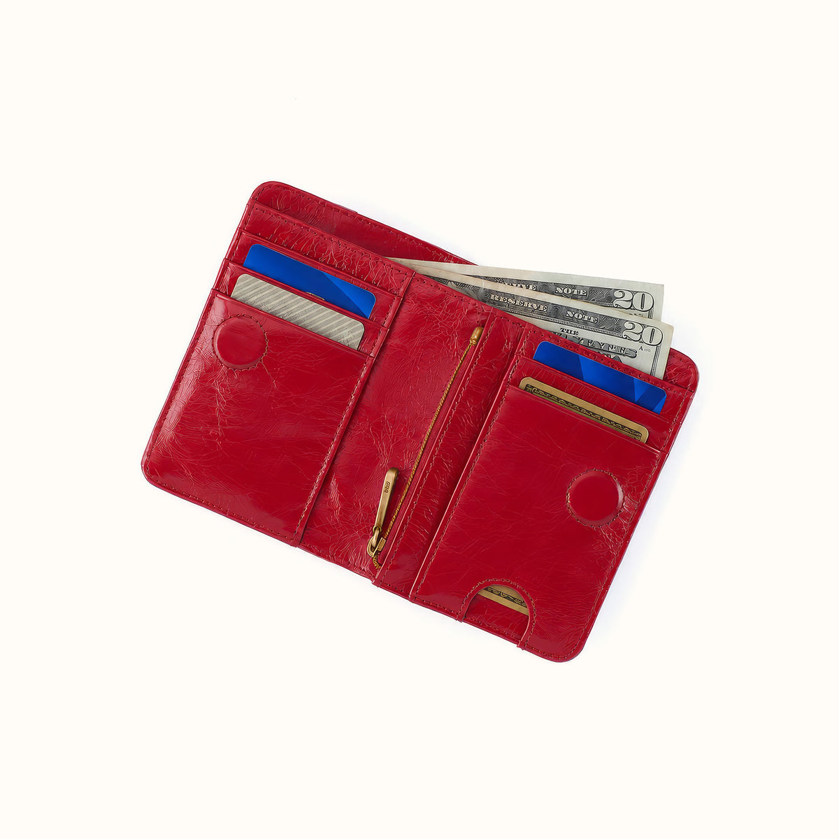 Jill Bifold Wallet In Polished Leather