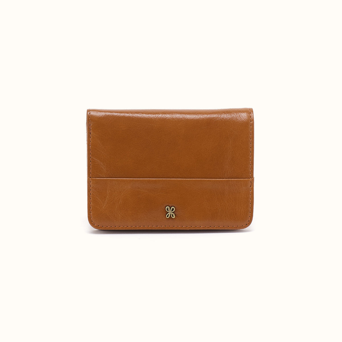 Jill Bifold Wallet In Polished Leather - Truffle