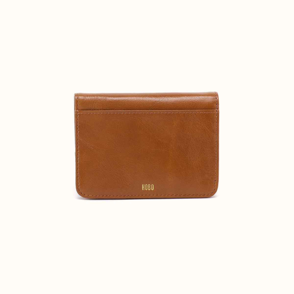 Jill Bifold Wallet In Polished Leather - Truffle