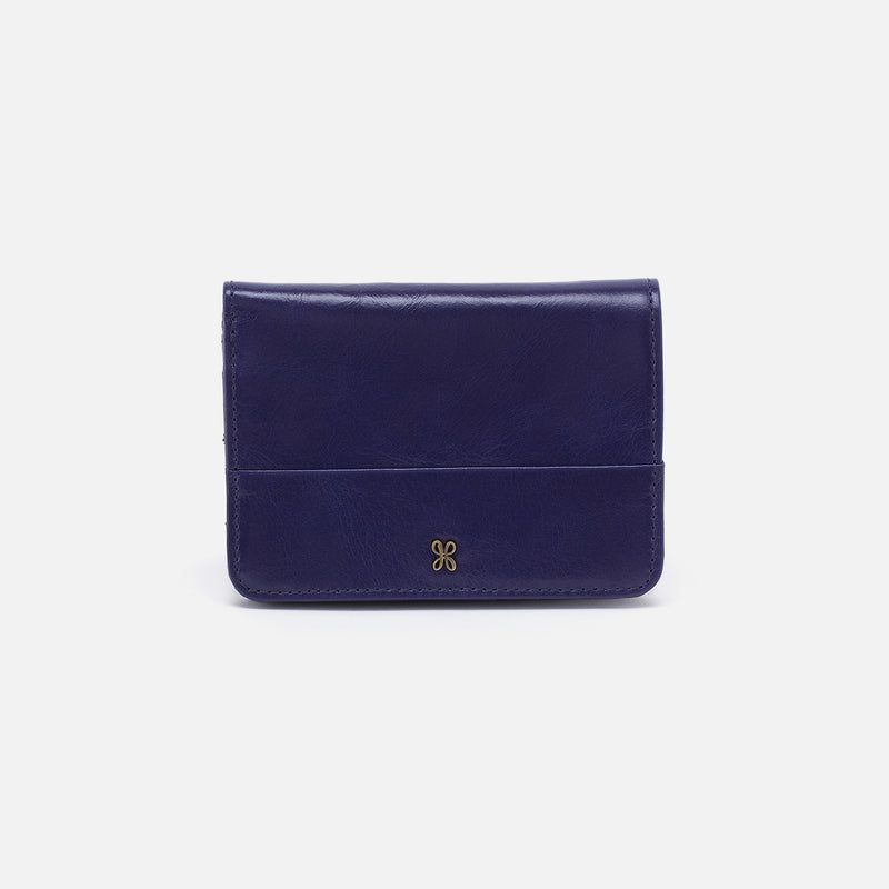 Jill Bifold Wallet in Polished Leather - Winter Violet