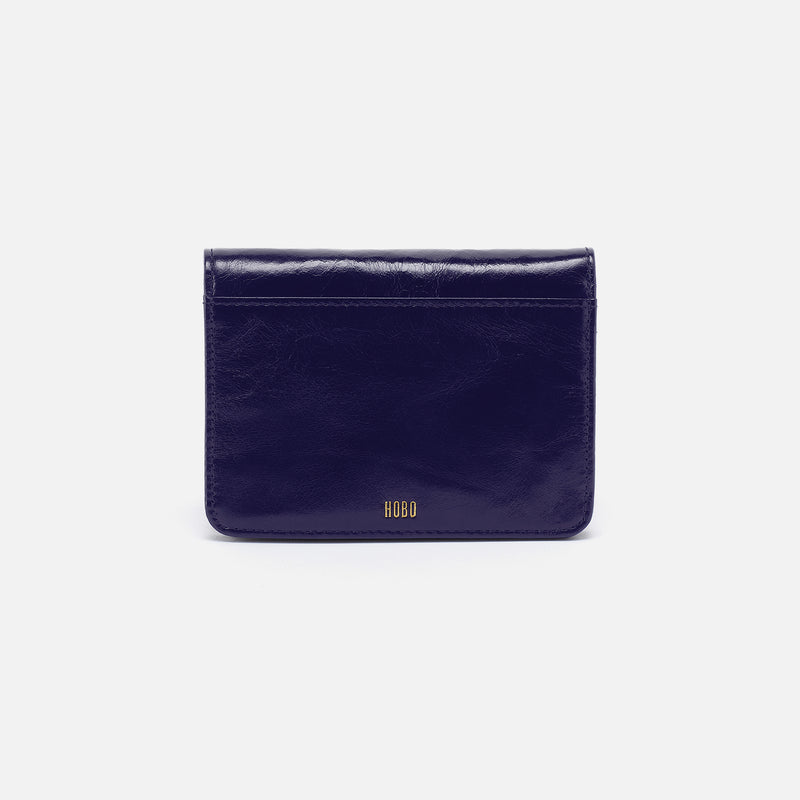 Jill Bifold Wallet in Polished Leather - Winter Violet
