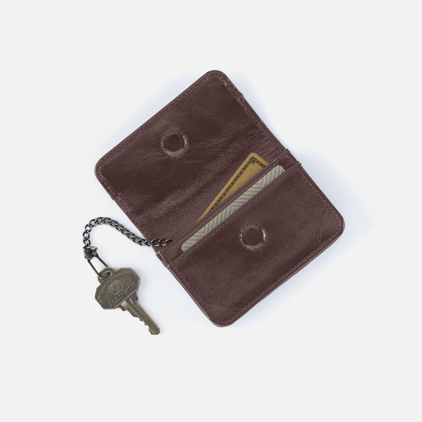 (取寄) ホーボー レディース ジル フラップ カード ケース HOBO women Jill Flap Card Case Hearthstone Jill Flap Card Case in Polished Leather - Hearthstone – HOBO