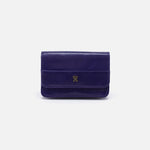 Jill Flap Card Case in Polished Leather - Winter Violet