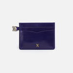Charmed Card Case in Polished Leather - Winter Violet