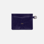 Charmed Card Case in Polished Leather - Winter Violet