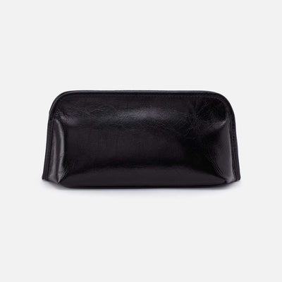 Beauty Brush Case In Polished Leather - Black