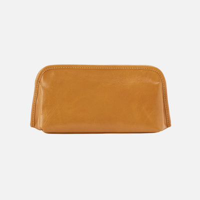 Beauty Brush Case in Polished Leather - Burnished Tan