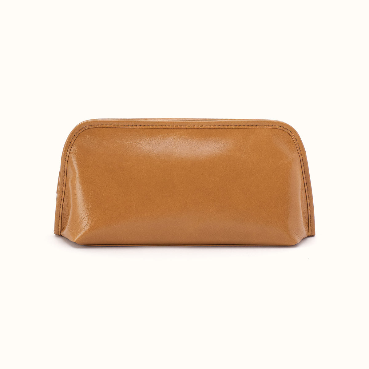 Beauty Brush Case In Polished Leather - Natural