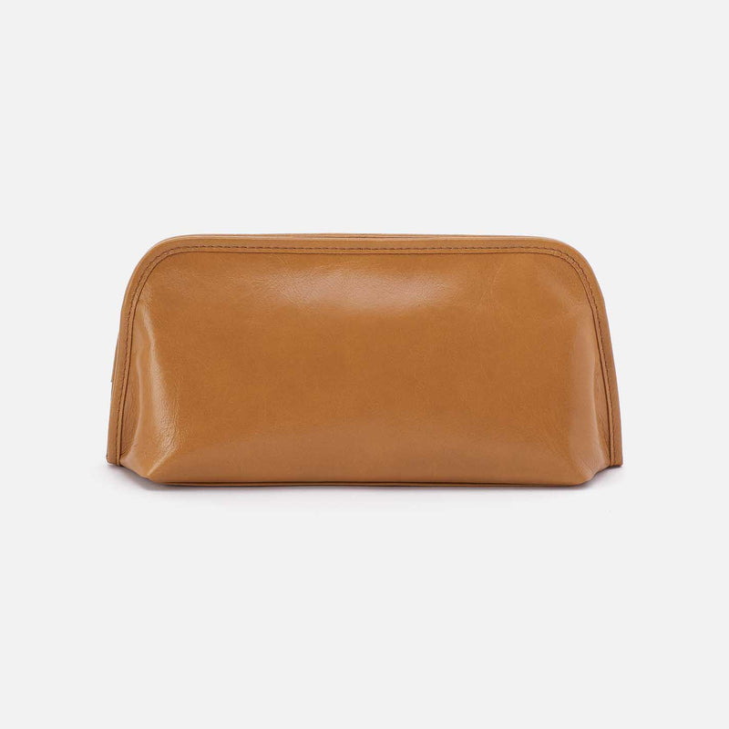 Beauty Brush Case In Polished Leather - Natural