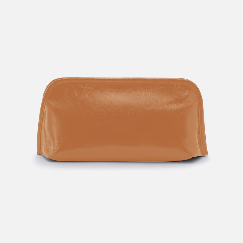 Beauty Brush Case In Polished Leather - Natural