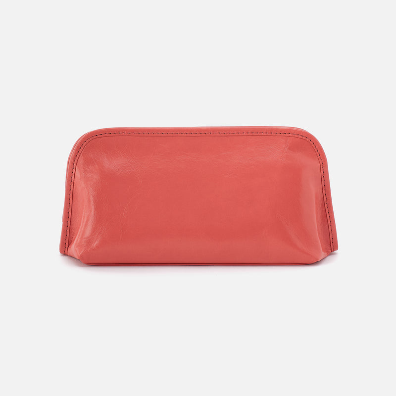 Beauty Brush Case In Polished Leather - Pink Mirage