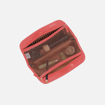 Beauty Brush Case In Polished Leather - Pink Mirage