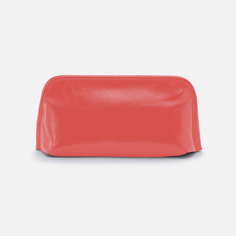 Beauty Brush Case In Polished Leather - Pink Mirage