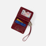 Coin Wristlet Wallet in Gloss Leather - Garnet Gloss