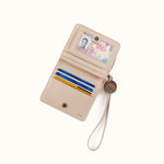 Coin Wristlet Wallet In Gloss Leather - Stone Gloss