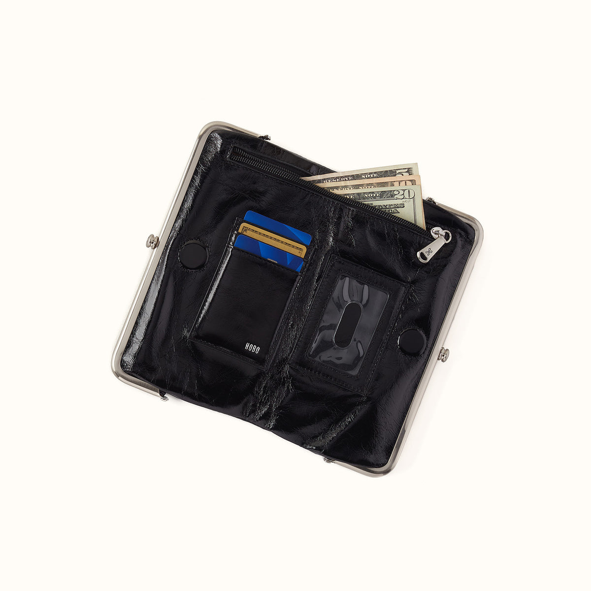 Lauren Clutch-Wallet In Polished Leather