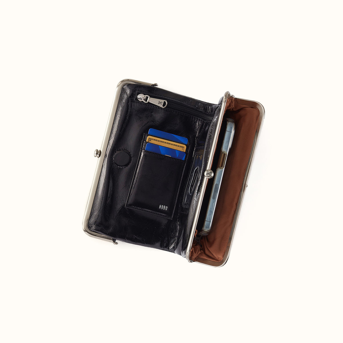 Lauren Clutch-Wallet In Polished Leather