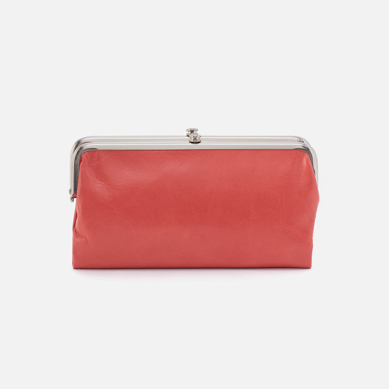 Lauren Clutch-Wallet in Polished Leather - Cherry Blossom