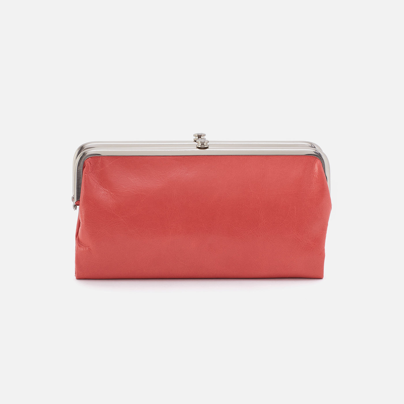 Lauren Clutch-Wallet in Polished Leather - Cherry Blossom