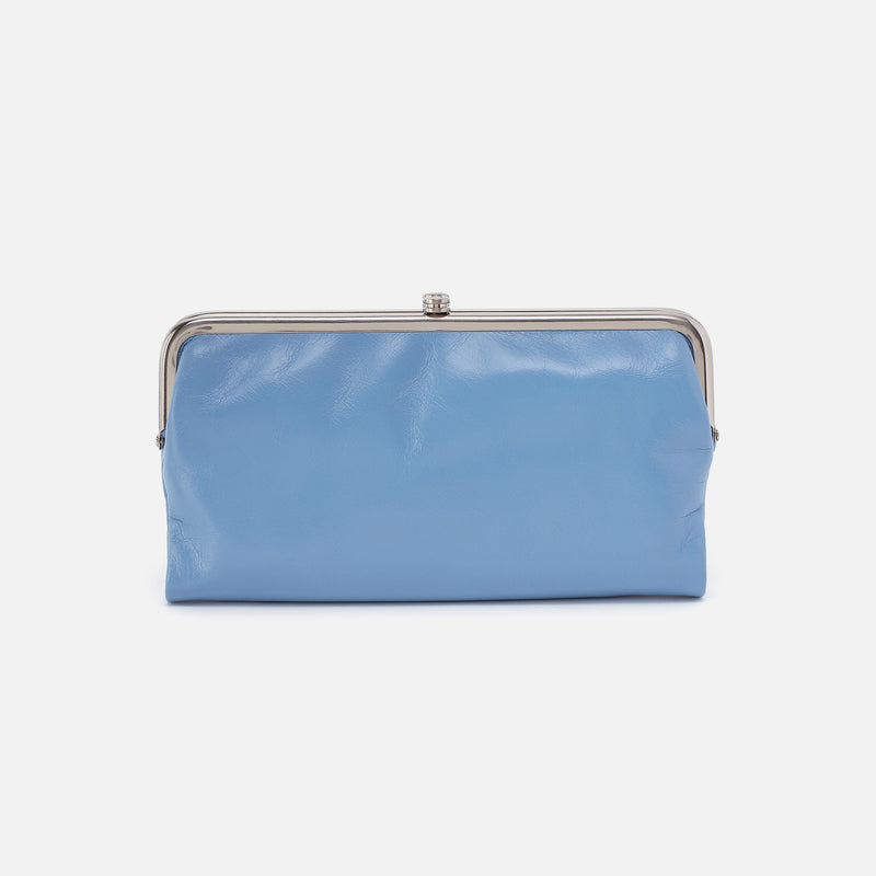 Lauren Clutch-Wallet In Polished Leather - Faded Denim