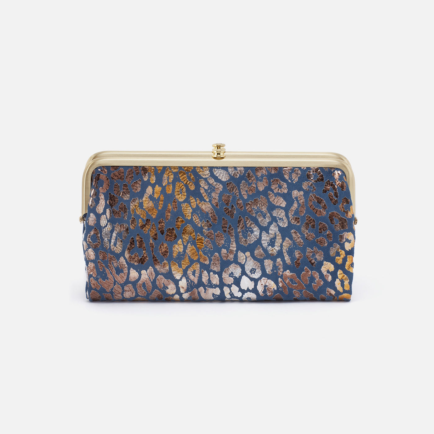 Lauren Clutch-Wallet in Printed Leather - Mirror Cheetah