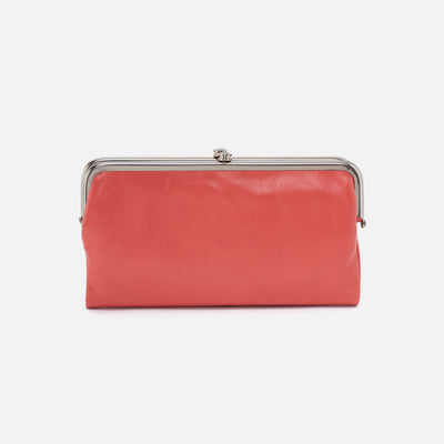 Lauren Clutch-Wallet In Polished Leather - Pink Mirage