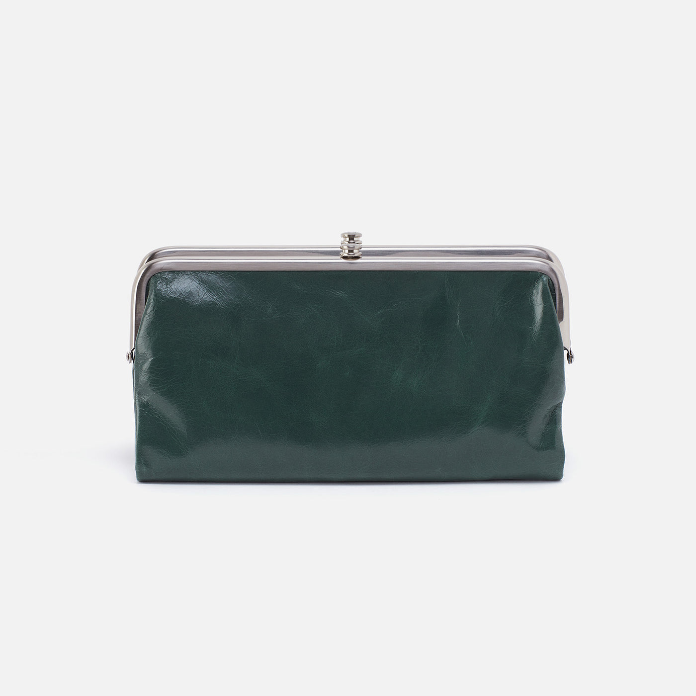 Lauren Clutch-Wallet in Polished Leather - Sage Leaf