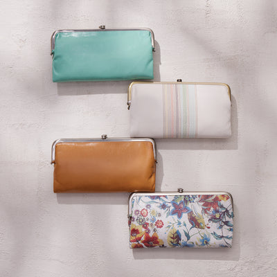 Lauren Clutch-Wallet in Polished Leather - Seaglass