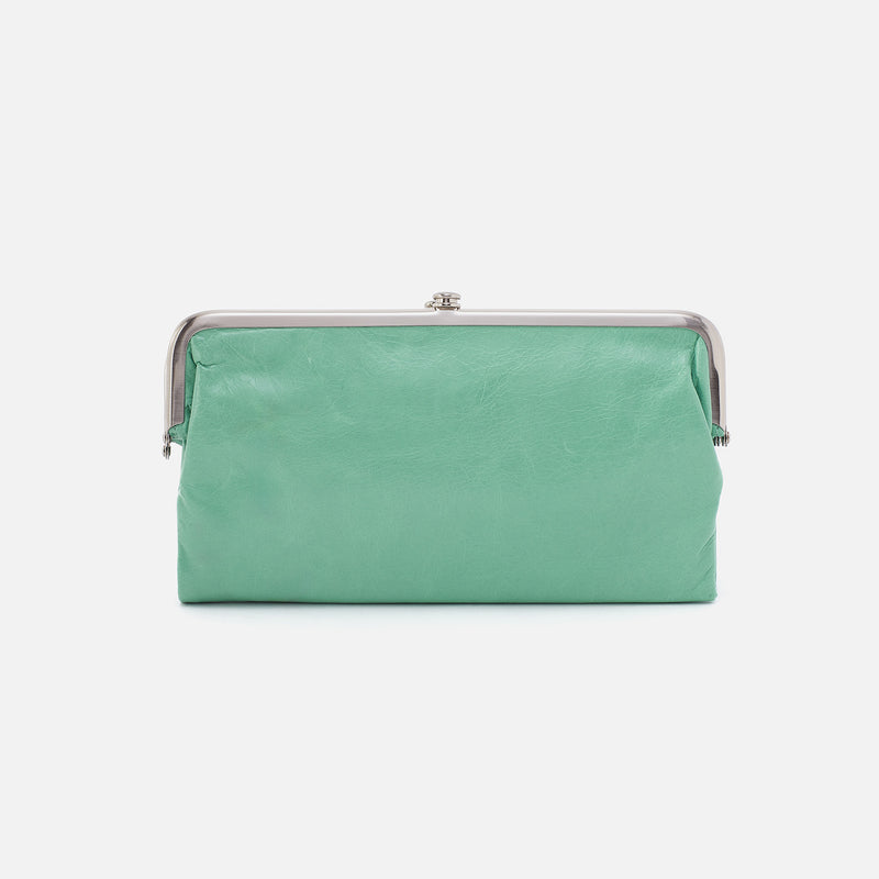 Lauren Clutch-Wallet in Polished Leather - Seaglass