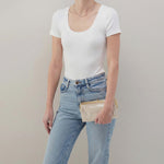 Lauren Clutch-Wallet In Metallic Leather - Sand Shimmer