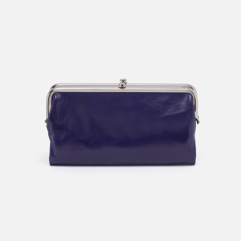 Lauren Clutch-Wallet in Polished Leather - Winter Violet