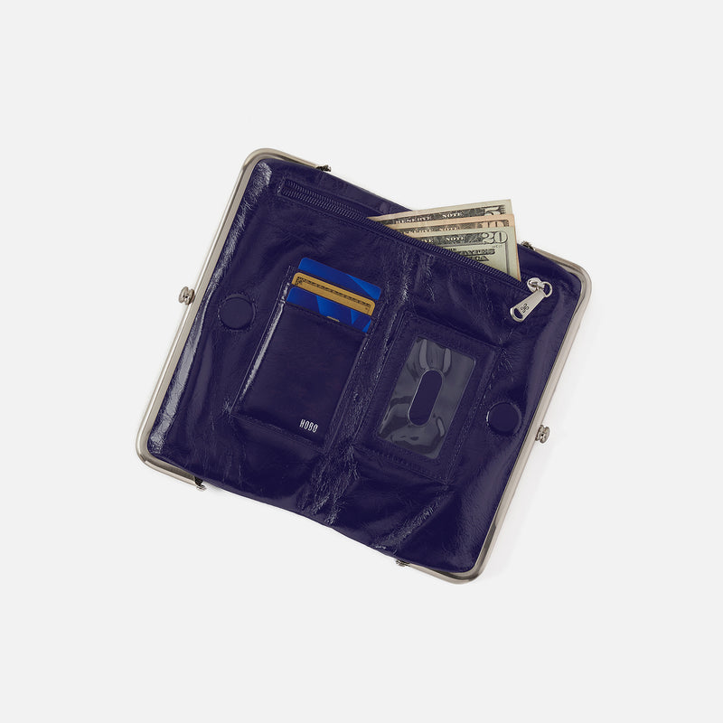 Lauren Clutch-Wallet in Polished Leather - Winter Violet