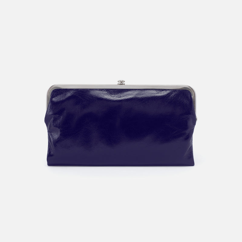 Lauren Clutch-Wallet in Polished Leather - Winter Violet