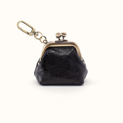 Run Frame Pouch In Polished Leather - Black
