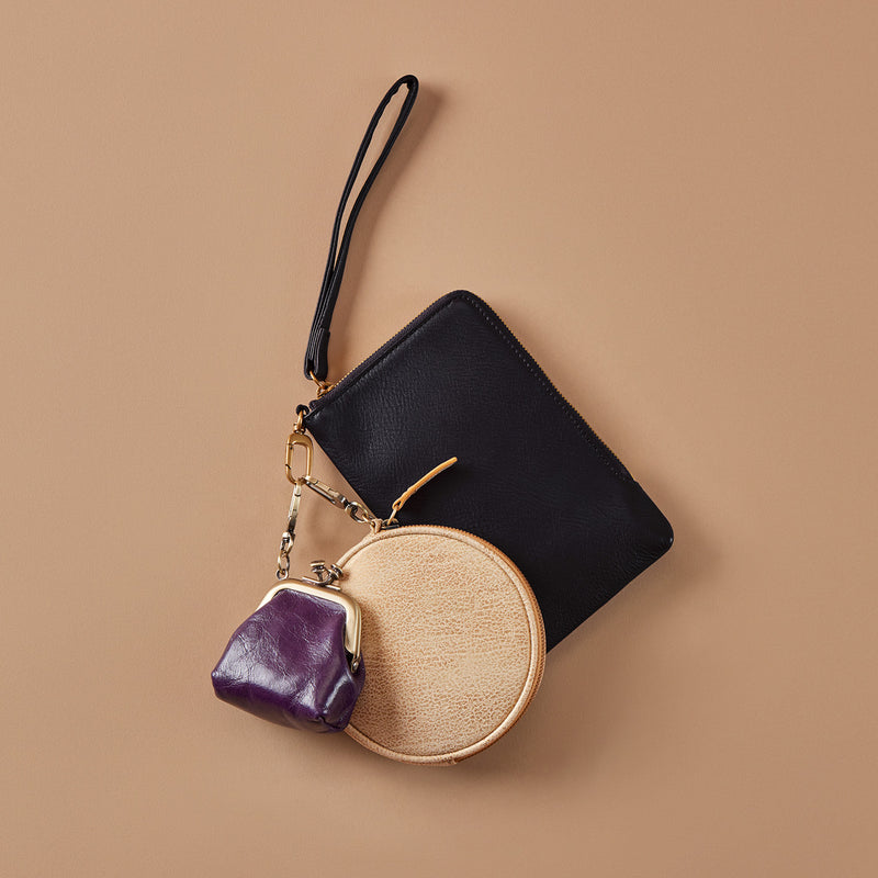 Run Frame Pouch in Polished Leather - Deep Purple