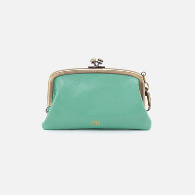 Cheer Frame Pouch in Polished Leather - Seaglass