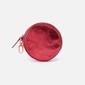 Revolve Clip Pouch in Metallic Leather - Strawberry Fields