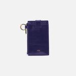 Ring Credit Card Wristlet in Polished Leather - Winter Violet