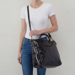 Sheila Large Satchel In Polished Leather - Black
