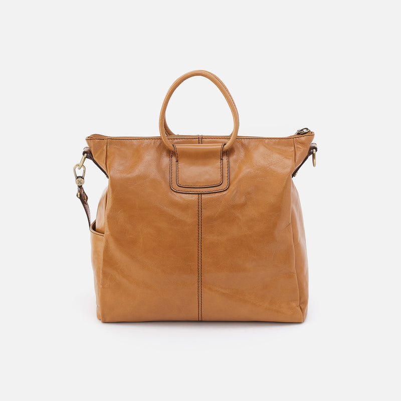 Sheila Large Satchel in Polished Leather - Natural