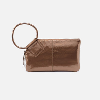 Sable Wristlet in Patent Leather - Bronze