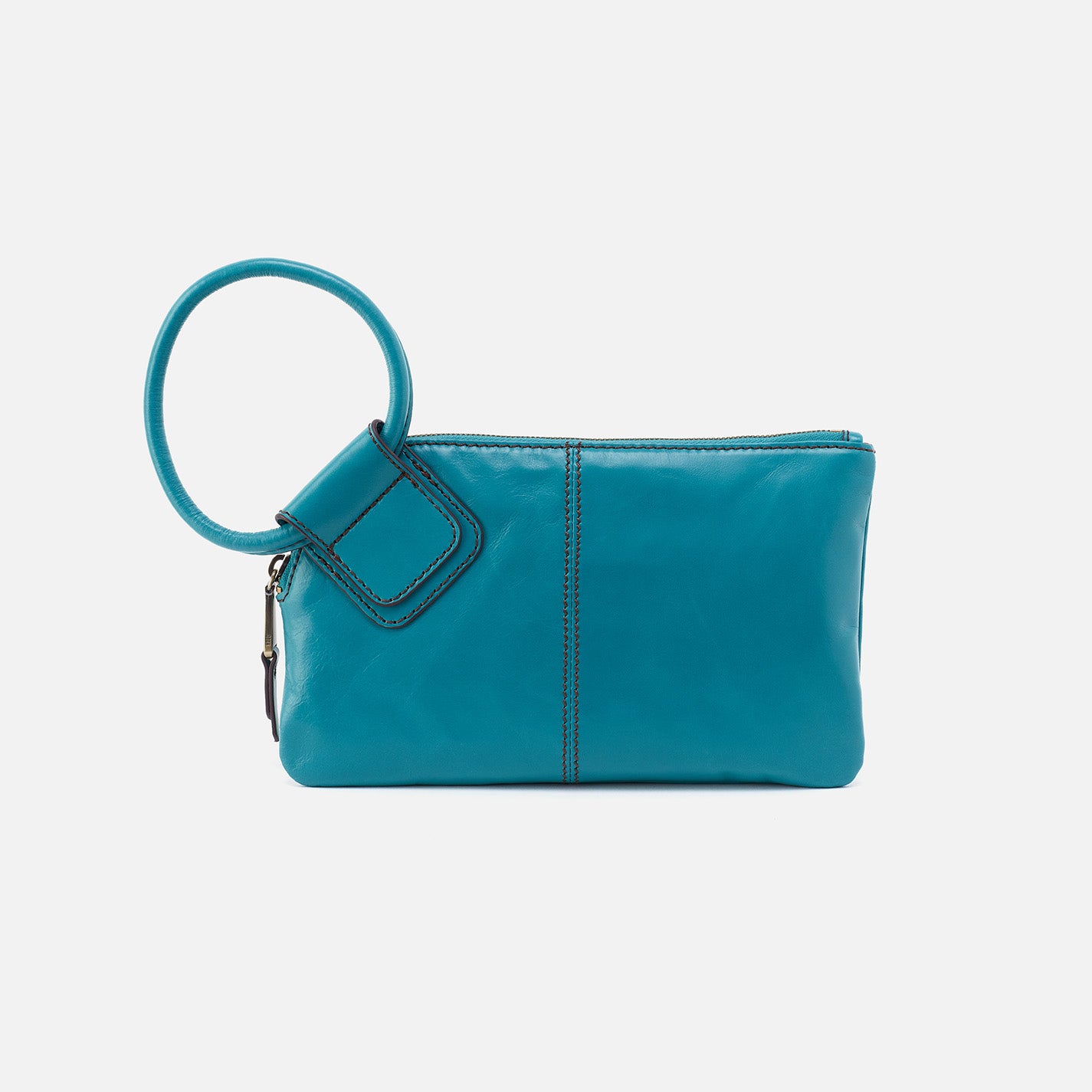 Sable Wristlet In Polished Leather Biscayne Blue HOBO