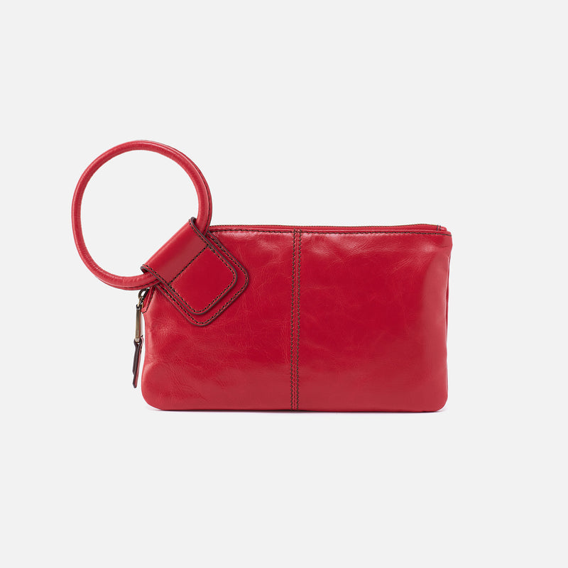 Sable Wristlet In Polished Leather - Hibiscus